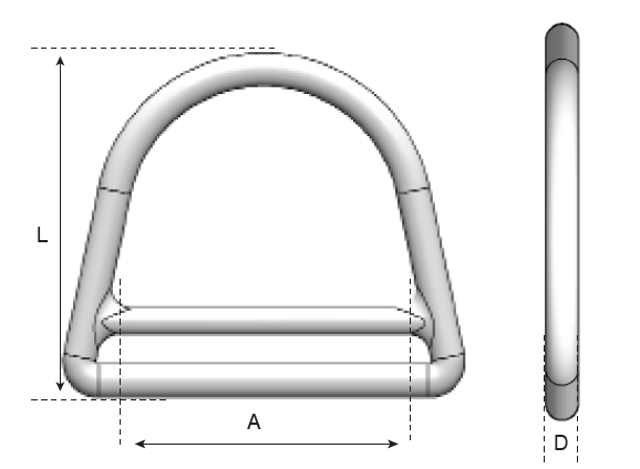 dee ring with cross bar